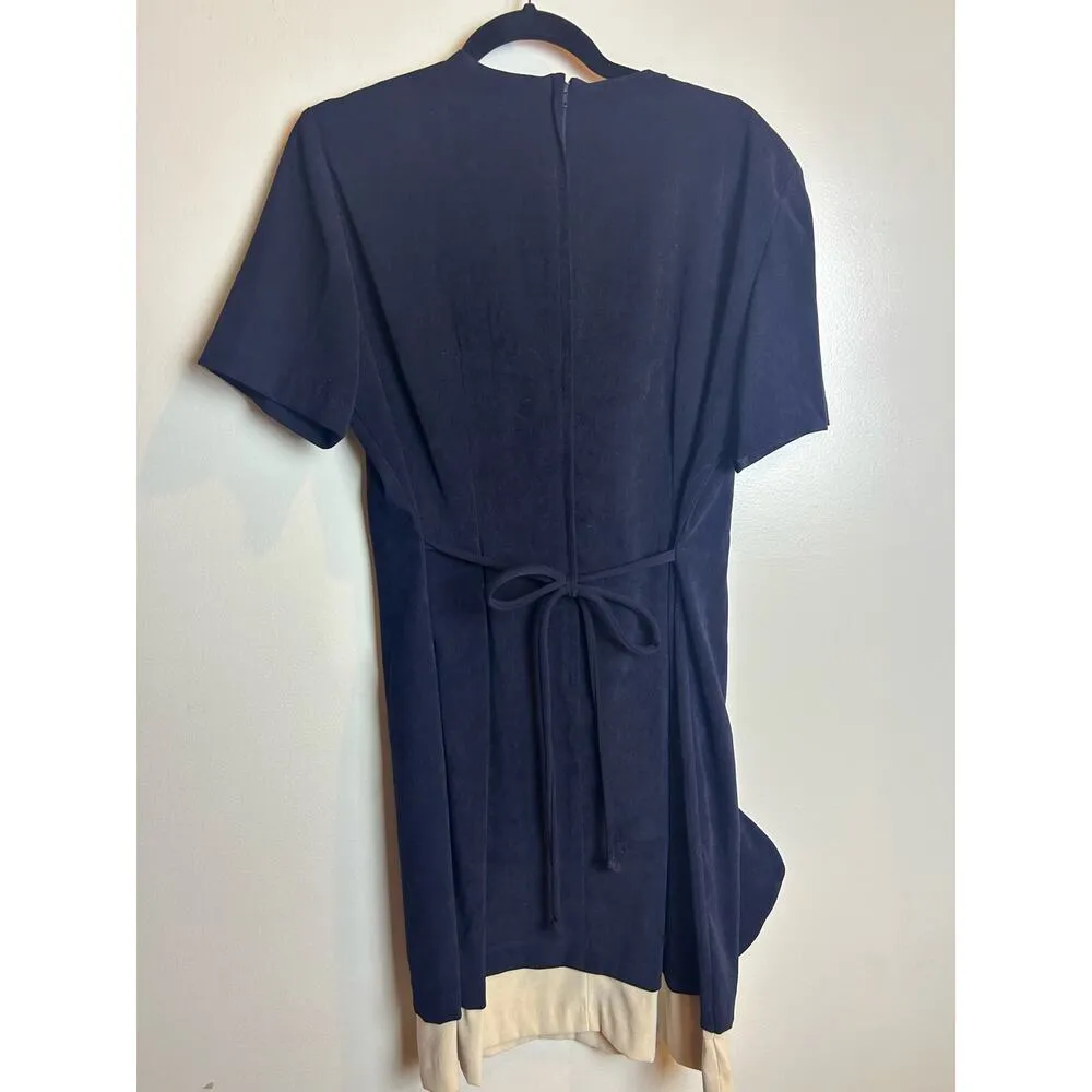 Sheri Martin Vintage Dress Navy White Retro Cottage Cottage Core Size 12 - Image 5