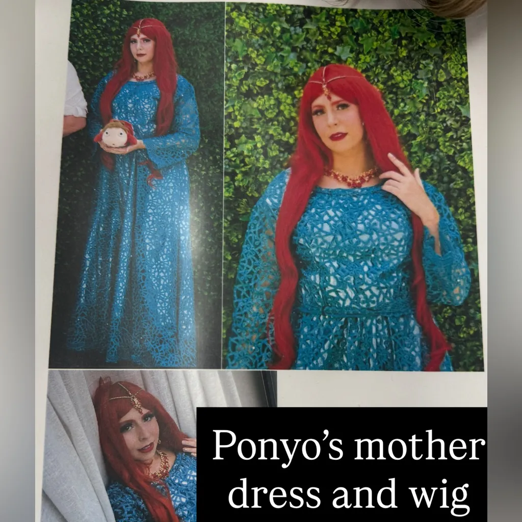 Ponyo’s mother costume and wig Green Size M - Image 2