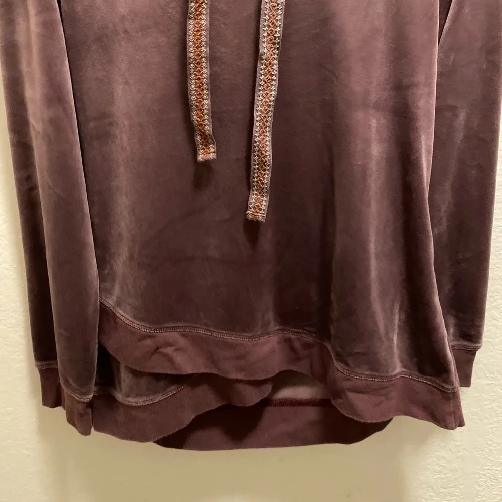 Sundance Aurora Purple  Velour Drawstring Hoodie Size Small - Image 5