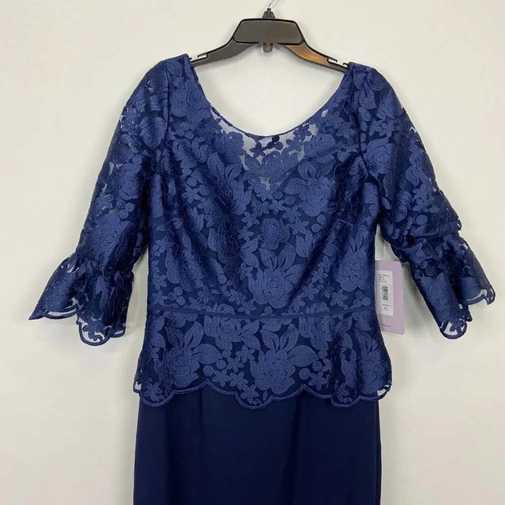 JS Collections Embroidered Mesh Peplum Gown - Image 50