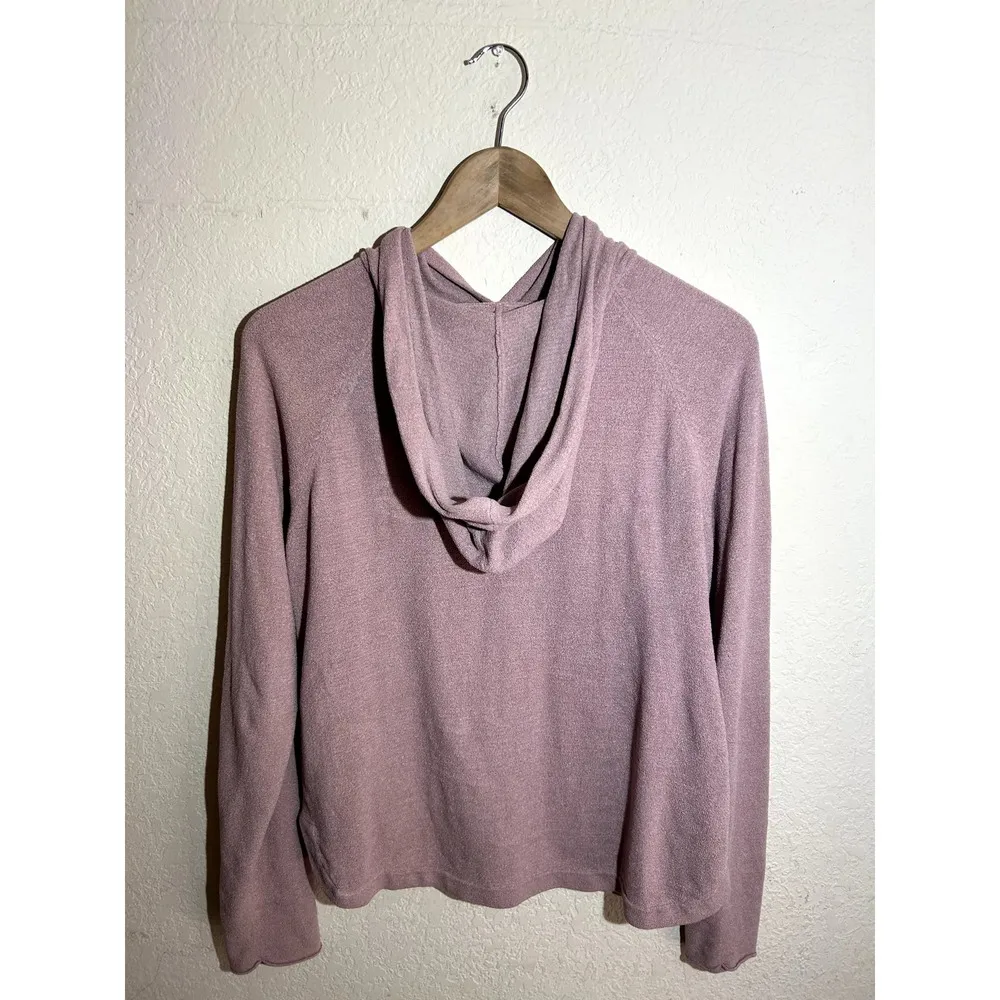 Barefoot Dreams Cozychic Ultra Lite Pink Hooded‎ Sweater Size L - Image 5