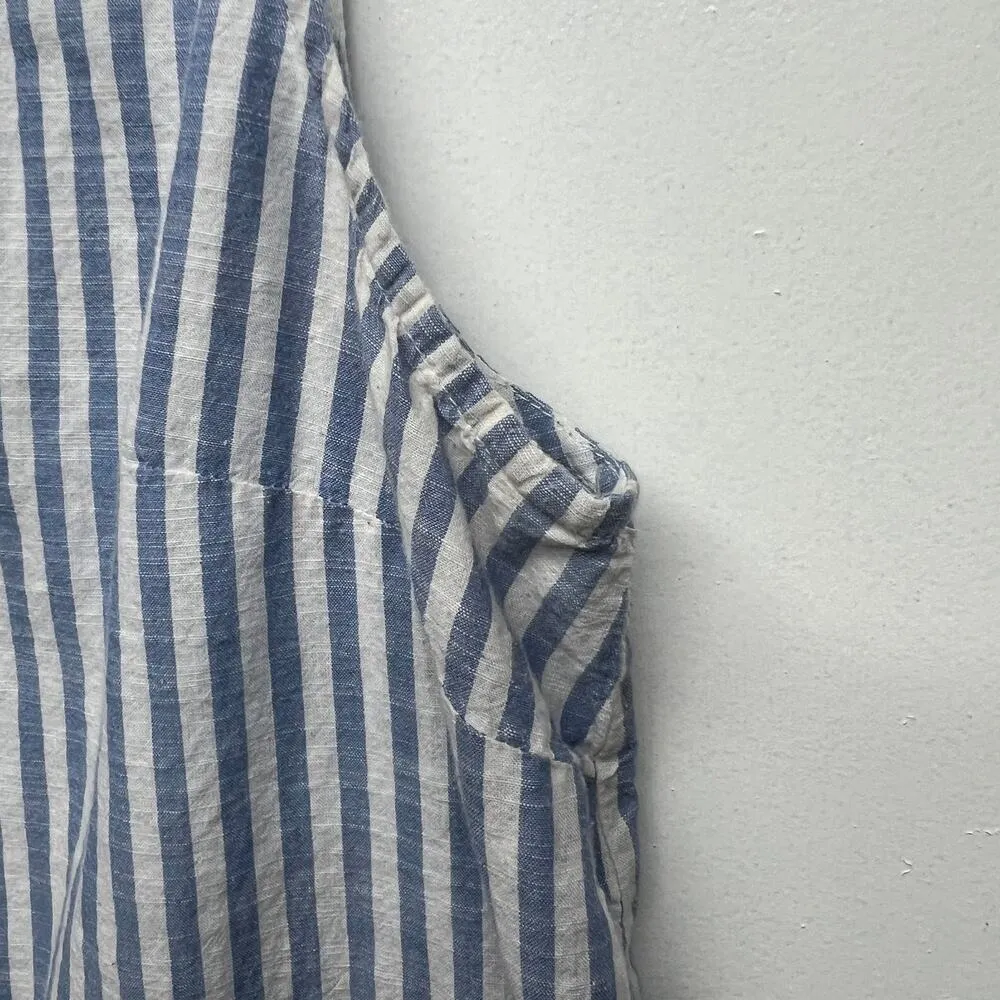 Beach Lunch Lounge Women's Ruffle Hem Striped Sleeveless Top Sz Large Breathable - Image 7