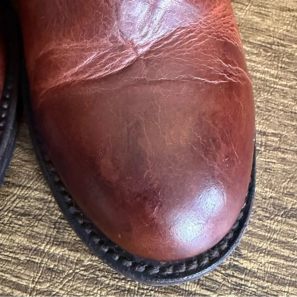 Freebird Flint by Steven Cognac Leather Ankle‎ Booties Size 8 Block Heeled Boots - Image 13