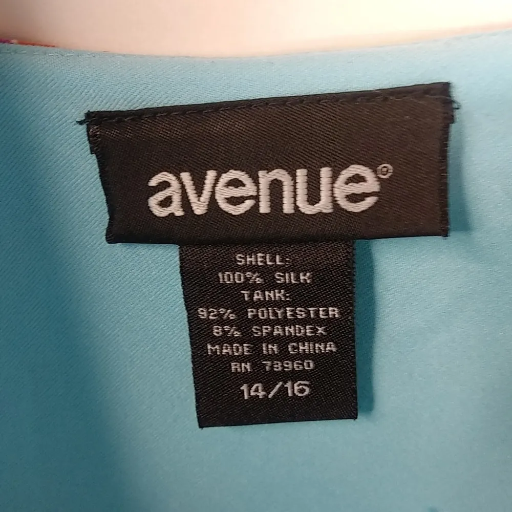 Avenue XL Turquoise Paisley Scarf Top Set Plus Green Size 16 - Image 5