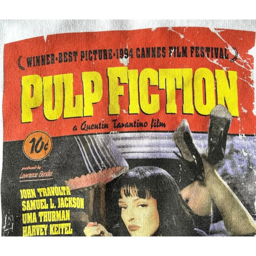 Vtg Pulp Fiction Sweatshirt Sz S Quentin Tarantino Film Movie Y2K Fictio… - Image 4