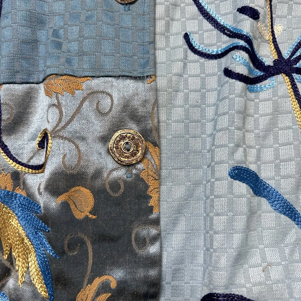 Indigo Moon Vintage Boho Embroidered Light Jacket Size 1X Plus Size Blue - Image 6