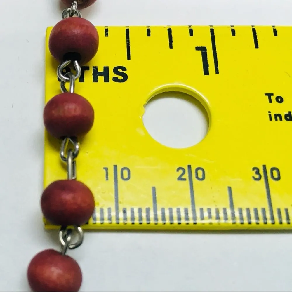 Red Beads Rosary Necklace - Image 5