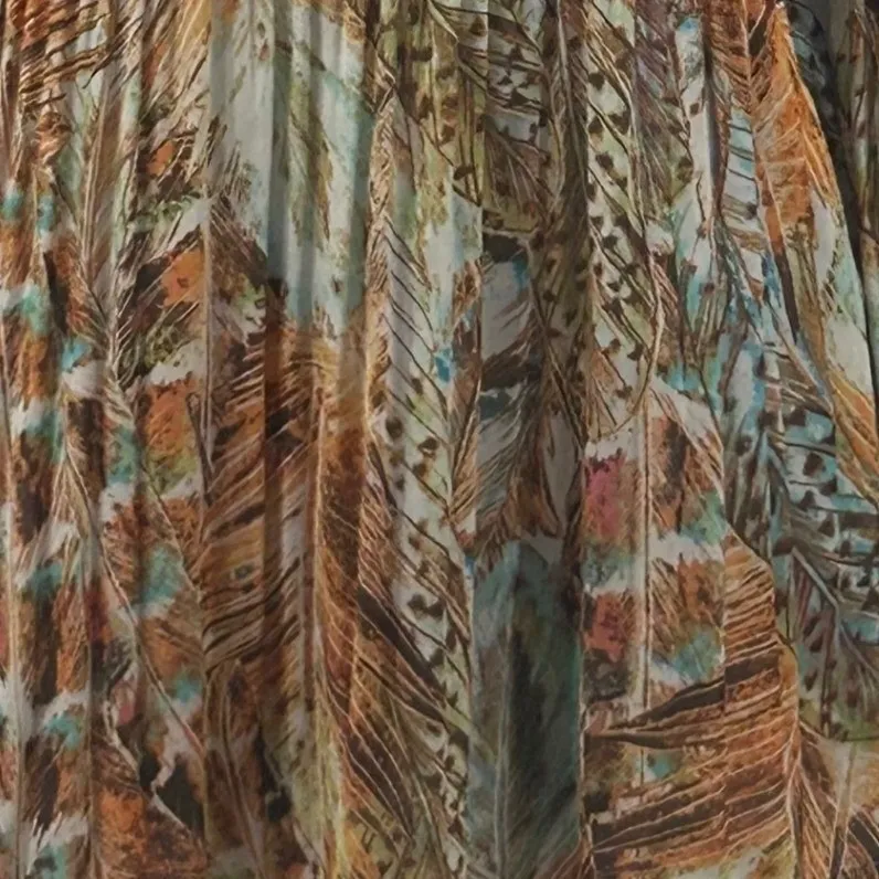 Boho Tunic Top Large Feather Festival Hipster Hippie Summer‎ Concert Tie Front - Image 6