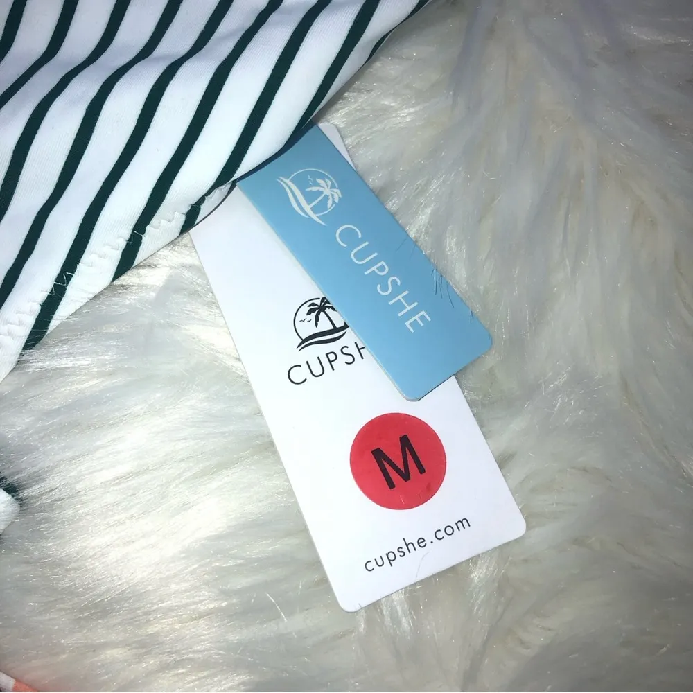 One-Piece Floral Orange Green Bathing Suit Size Medium - Image 7