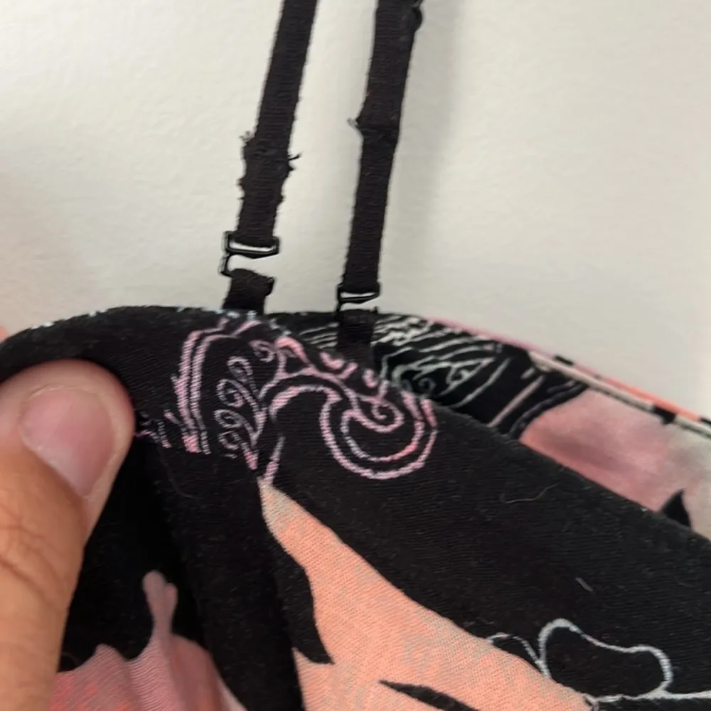 Free People Floral Coral Convertible Strap Tube Top, sz Large 🦋 - Image 7