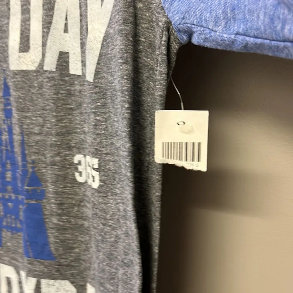 Disney Parks Gray/Blue 3/4 Sleeve Baseball ALL DAY 24/7 365 EVERYDAY Shirt - Image 7