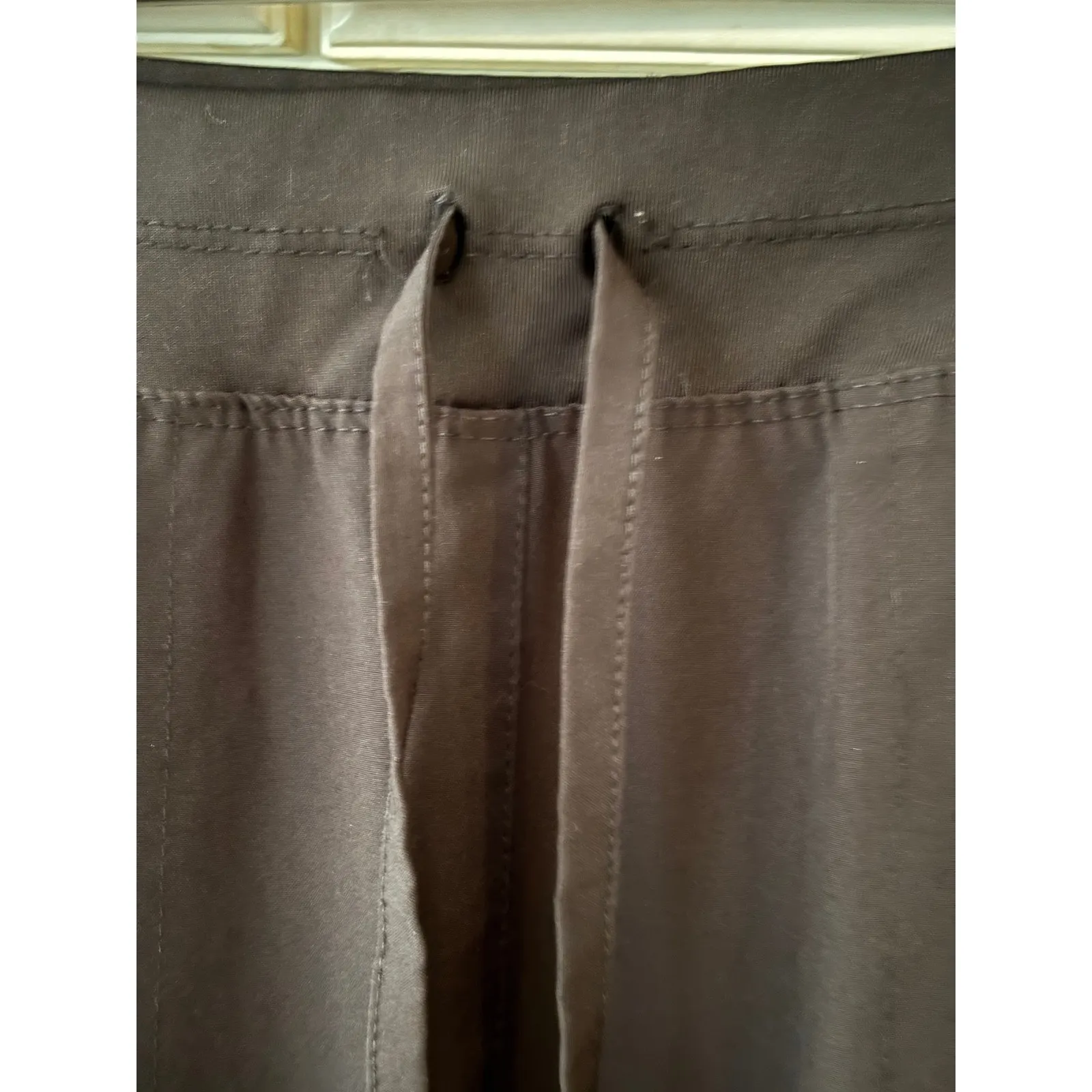 Banco Women Black Snap Ankle Scrub Pants Stretch Drawstring Waist Pockets size S - Image 5