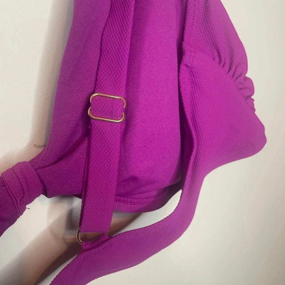 Time & Tru Bikini Top 3X 24w-26w Plum Purple Swimwear Vacation Beach Pool - Image 3