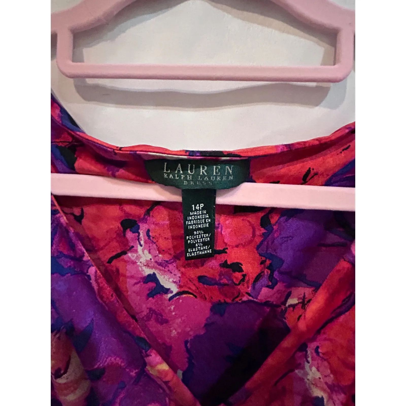 Lauren Ralph Lauren Womens Floral Print Sleeveless V Neck Sheath Dress 14P - Image 5