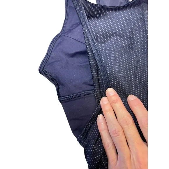 Lululemon Women‎ 4 Pushing Limits Tank Midnight Navy Mesh Overlay Built in Bra - Image 5