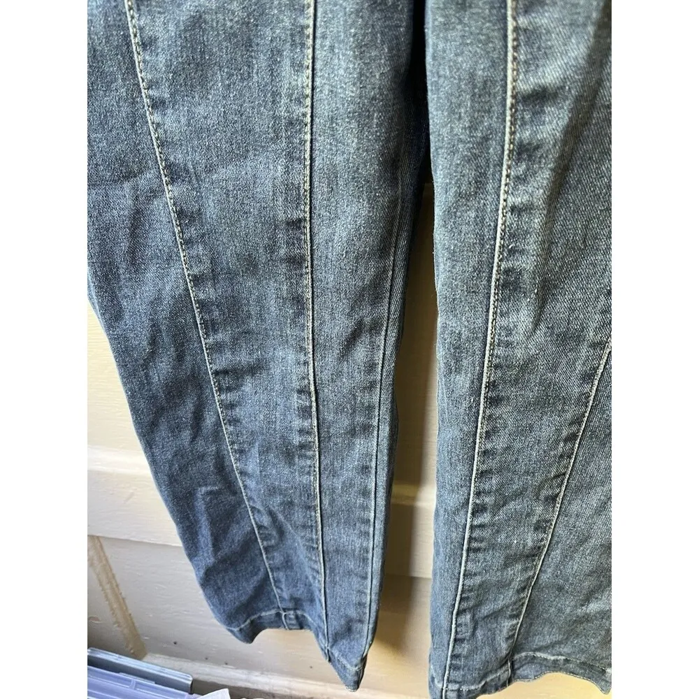 Happily Grey Overalls Women XS Blue Jean Denim Jumpsuit Front Pockets Boho Farm - Image 6