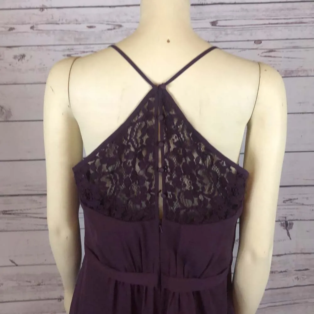 David’s bridal Skinny Strap Chiffon Dress Lace Back l F19440 size 14 - Image 11