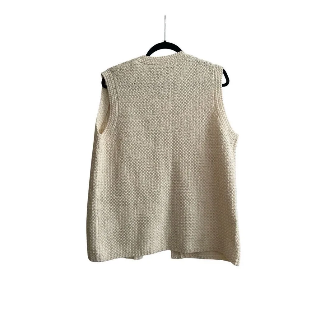 NWT Gerard Darel Womens Lizzy Cream Cotton Knitted Vest Size 2/M - Image 4