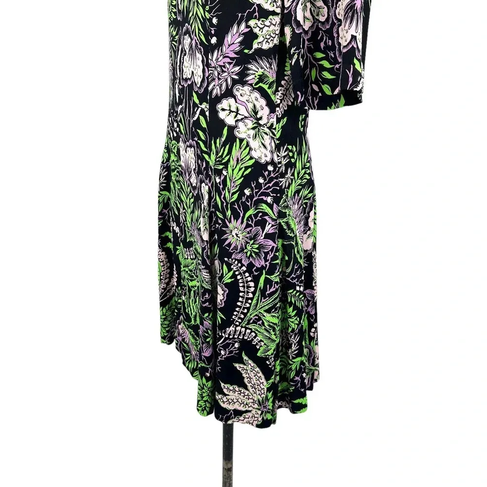 Rodebjer Kandy Dress In‎ Vegetal Floral Print Black Green Size Large - Image 8