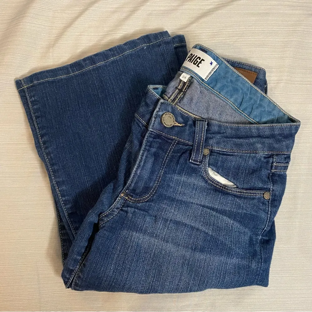 Paige Skyline Bootcut Dark Wash Jeans in Size 24 - Image 7