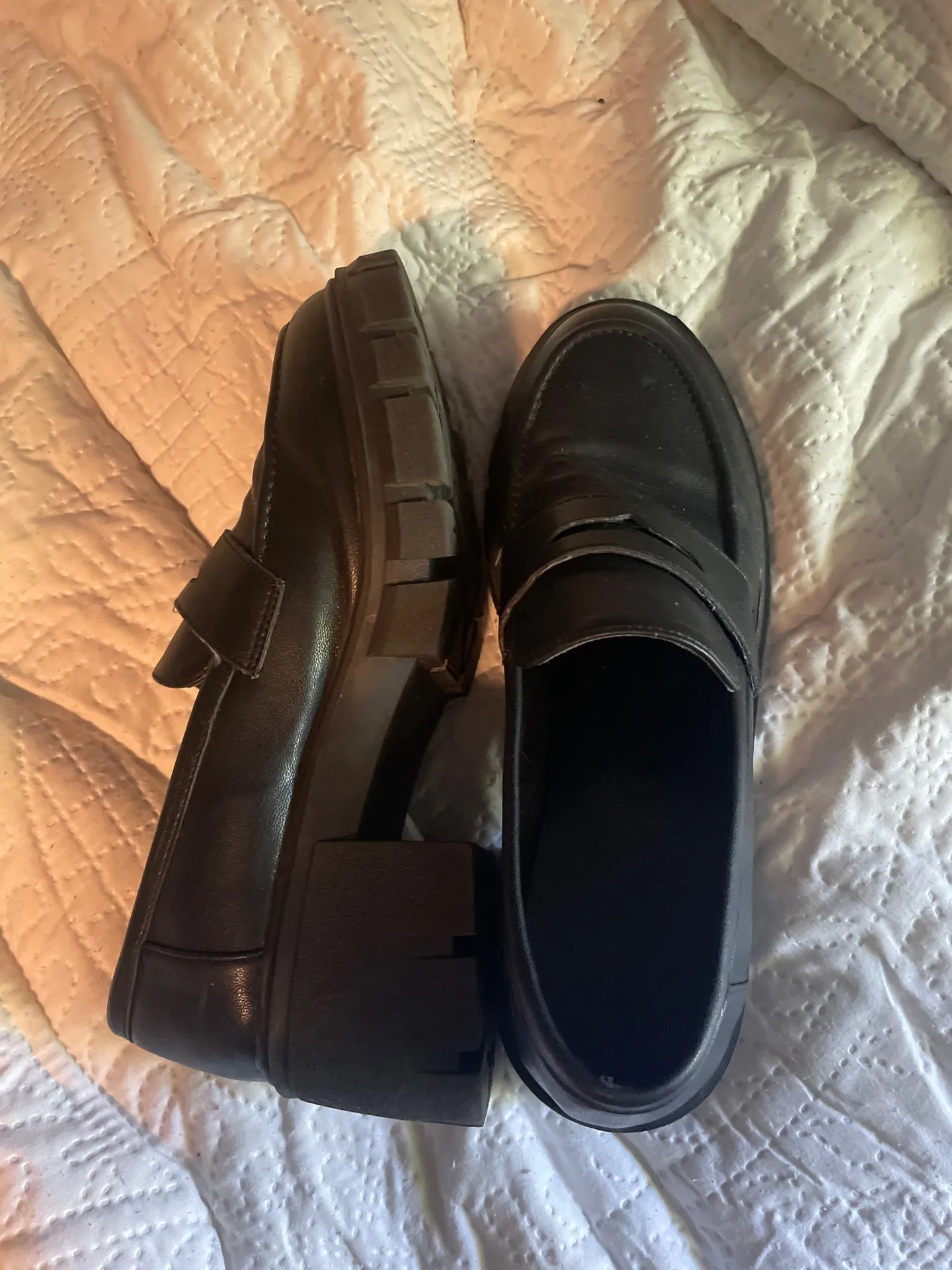Black Platform Loafers Size 6.5 - Image 2