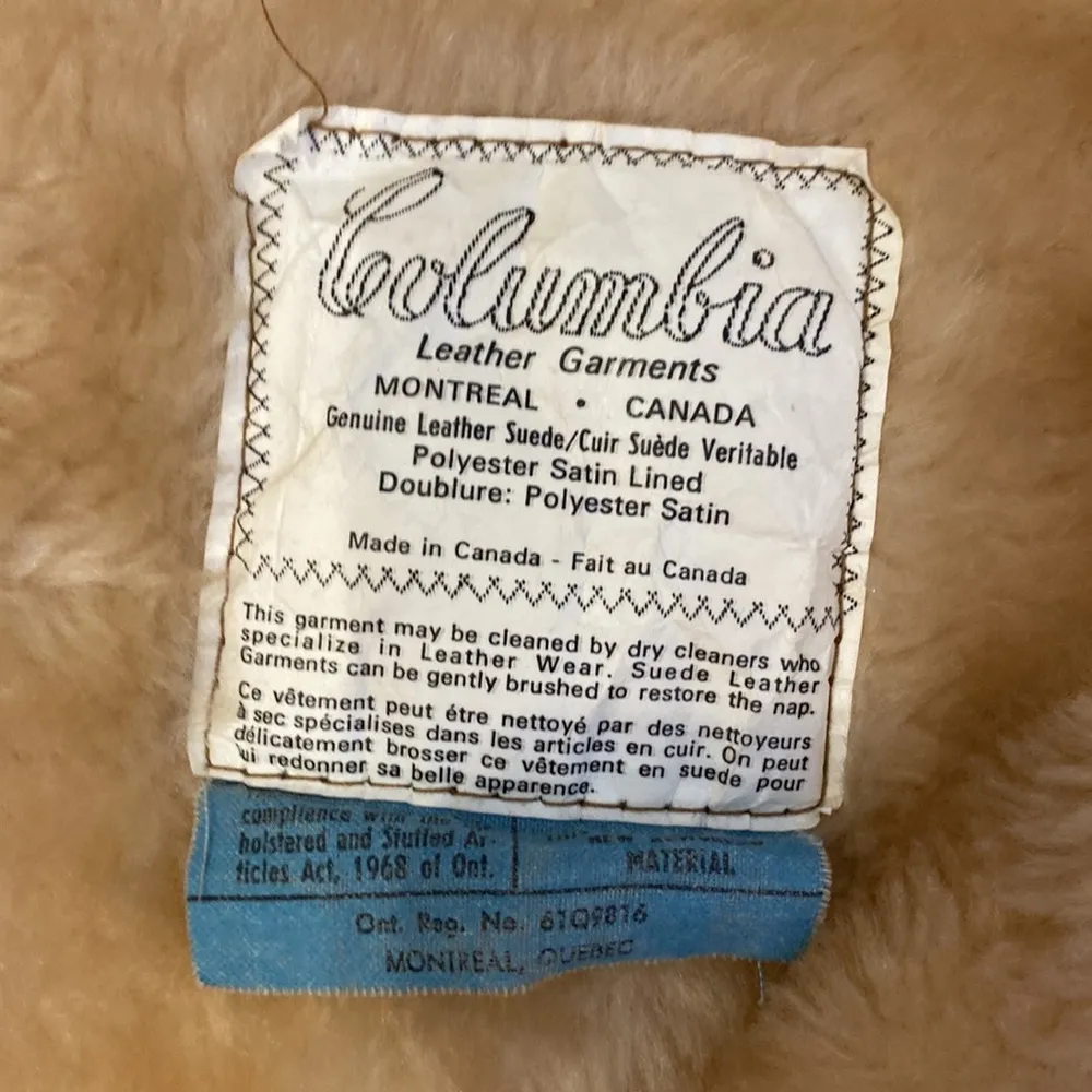 Vintage Rust Colored Suede Coat w/ Faux Fur Trim Snap Closure Sz XS Lined Hooded - Image 9