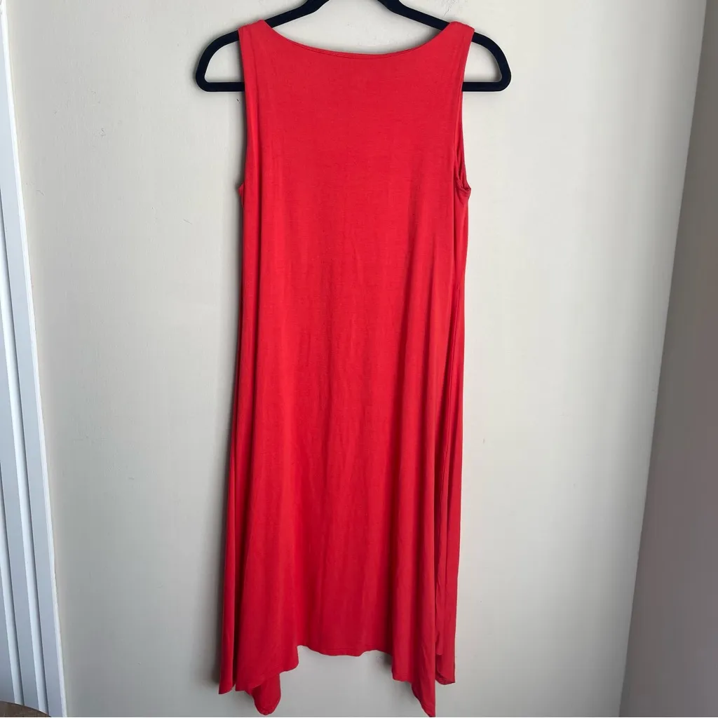 Eileen Fisher‎ $198 Stretch Cowl Neck Firefly Red Orange Dress Size XS - Image 9