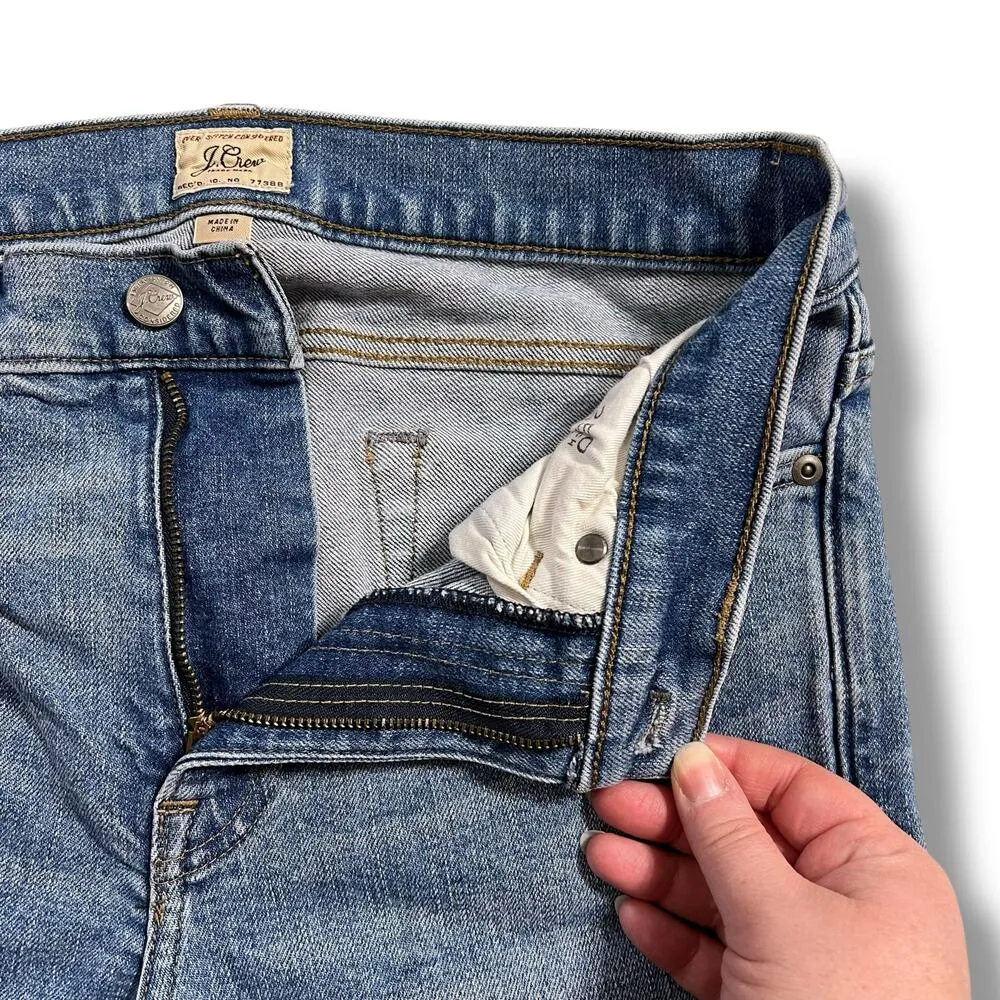 J Crew Womens Denim Blue Jeans Style 250 Straight Leg Mid Rise Medium Wash W30 - Image 5