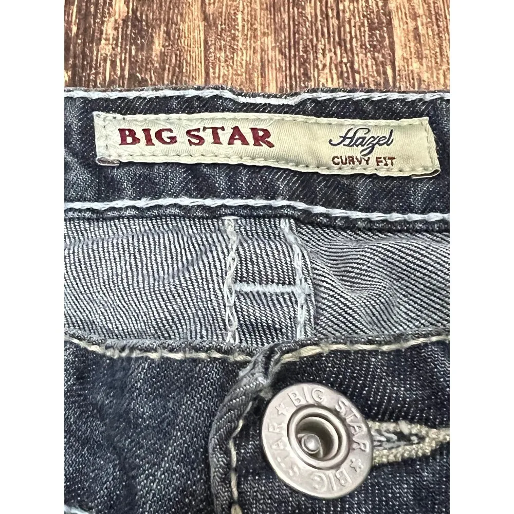 Big Star Womens Jeans Hazel Curvy Fit Bootcut Sz 29 Blue Low Rise Distressed - Image 2