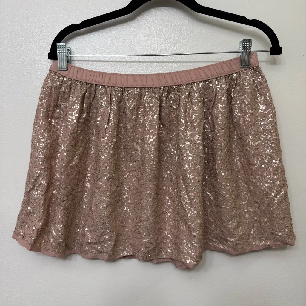 Aerie Gold Skirt Shimmery Mini Skirt Casual Party Wear - Image 4