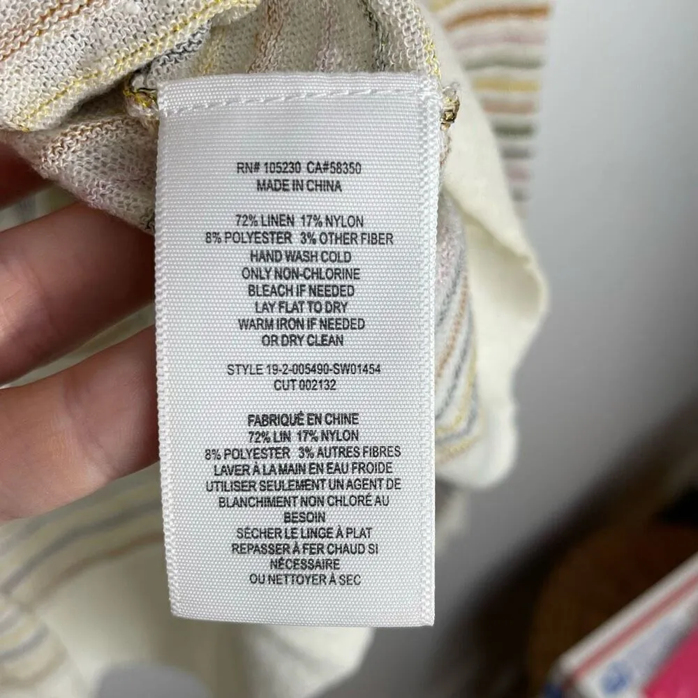 Joie‎ Ade Sweater Crewneck Porcelain Rainbow Striped Medium M Fuller House - Image 3