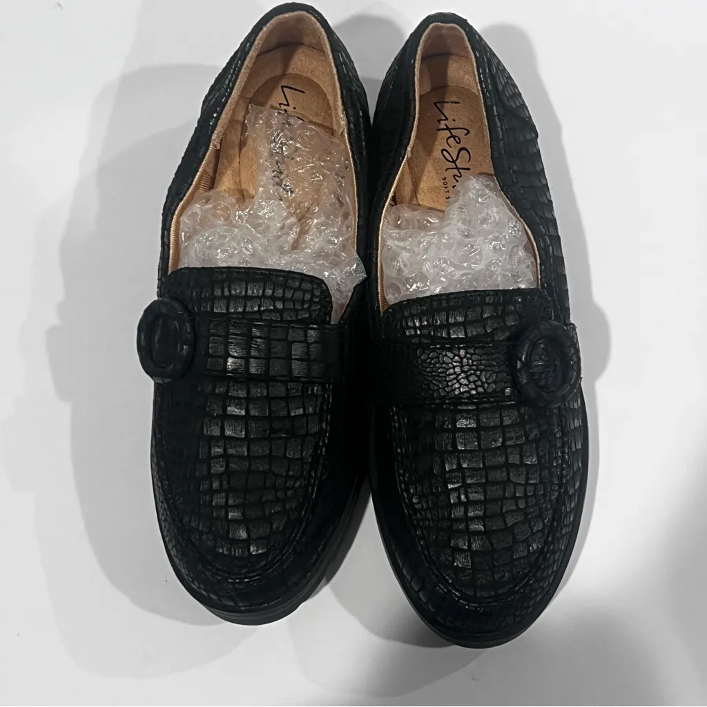LifeStride Women’s Lolly Slip-On Loafer Black Croc Size 5M Chic Comfort Flats 🔥 - Image 5