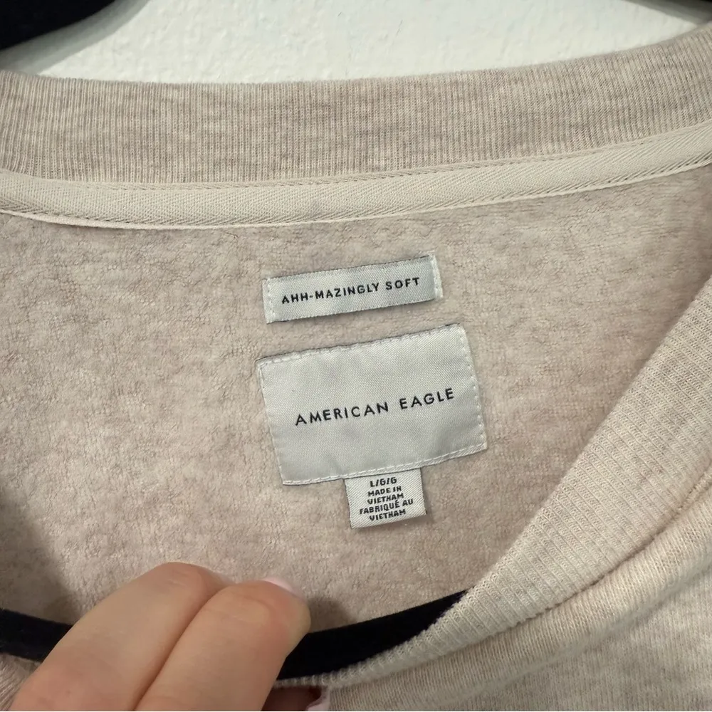 American Eagle  Crew Neck Colorblock Sweater L - Image 2