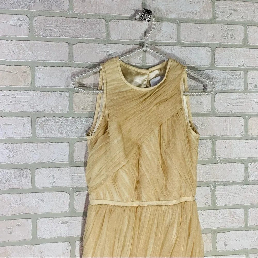 Jill Stuart Gold Tulle Riched Mini Cocktail Dress Size 0 - Image 3