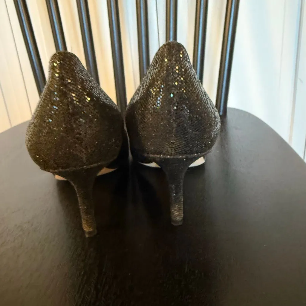 Kate Spade black glitter round toe pumps heels 8 - Image 7
