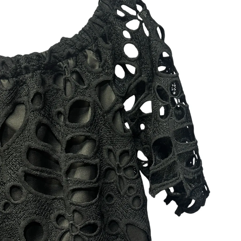 Pretty Garden Modern Aesthetic Black Off-Shoulder Dress Small - Image 6