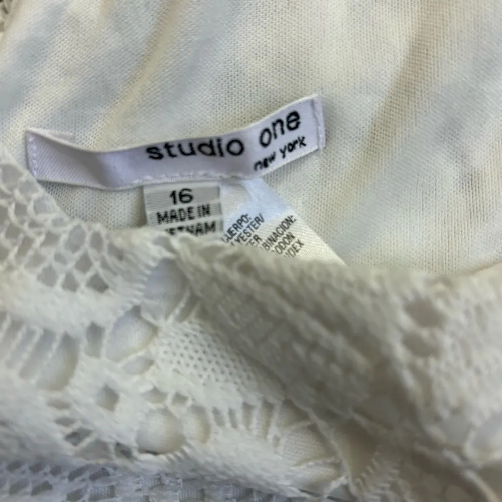 New York White Lace Sleeveless Fit & Flare Dress Women’s Size 16 - Image 5