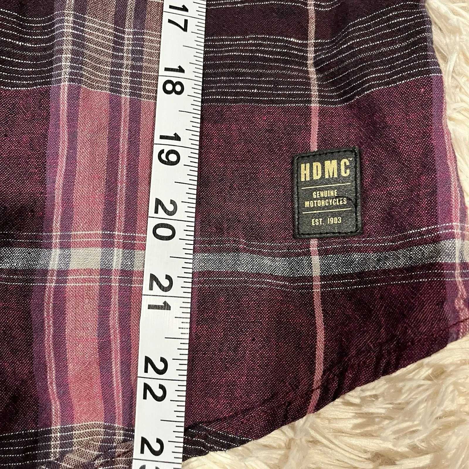 Harley Davidson Top Womens Small Plaid Button - Image 3