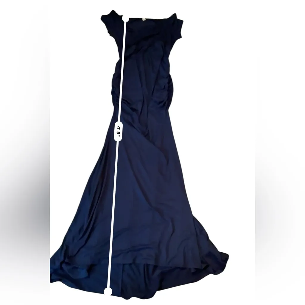 PinkBlush Navy Blue‎ Maternity Maxi Dress Women’s Size Small Ruched Sides - Image 9