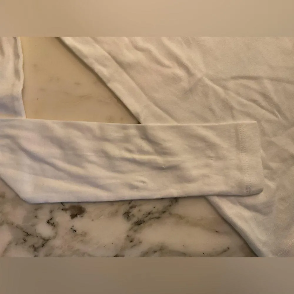 NWT J.Crew Perfect-fit long-sleeve crewneck T-shirt XXS pin holes right sleeve - Image 9