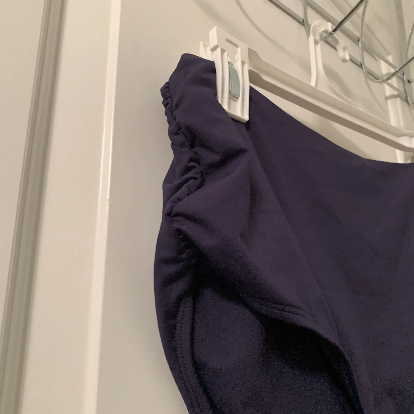 ANNE COLE Convertible High Waist Bikini Bottom Swimwear Navy Blue Womens Large - Image 11