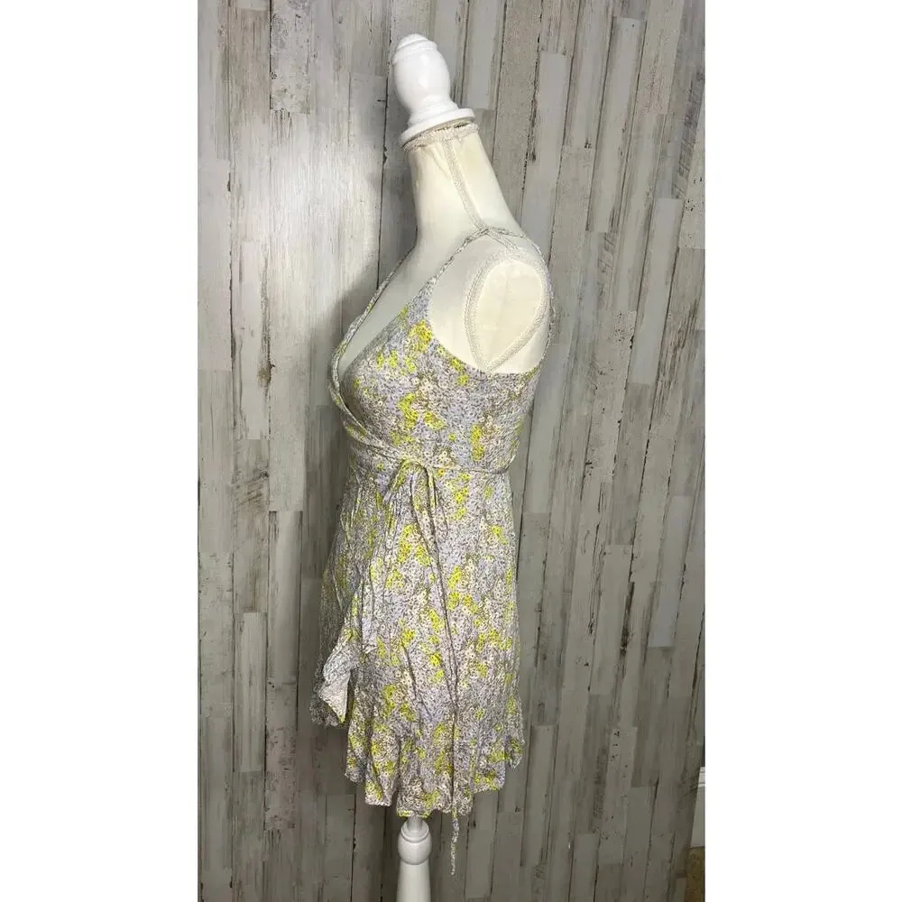 Free People Womens XS Floral Wrap Dress Sleeveless Mini Multicolor Summer Casual - Image 5