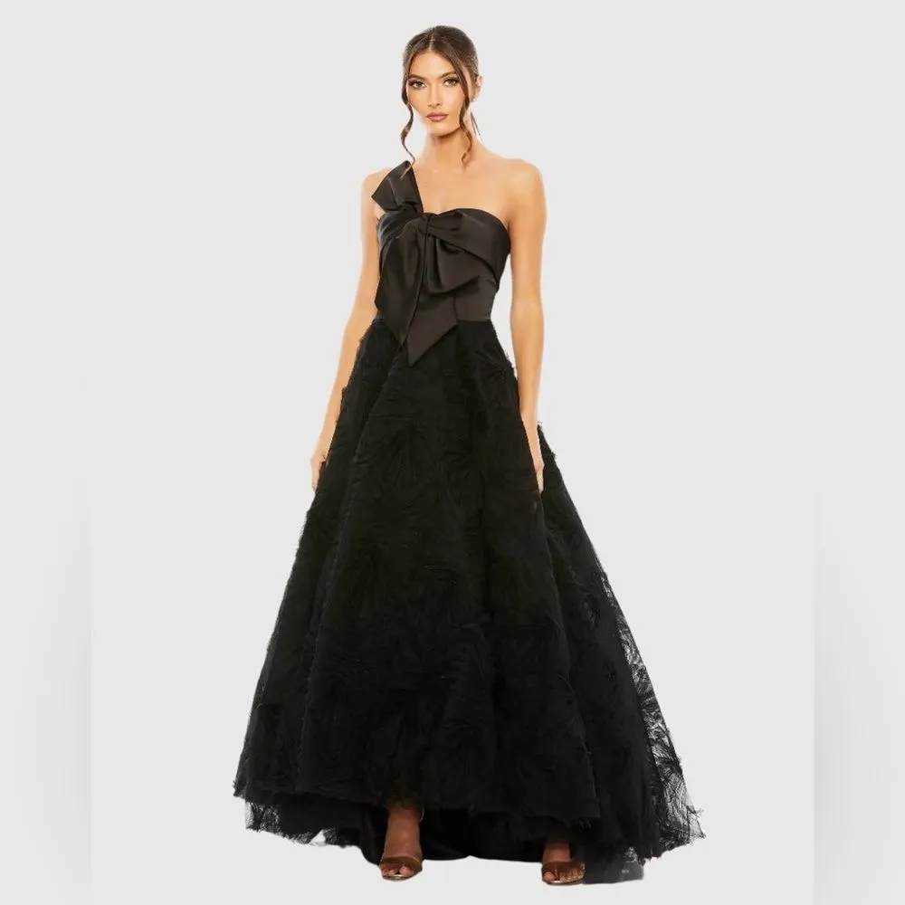 MAC DUGGAL 20584 Strapless Front Bow Knot Tulle Gown Dress - Image 3