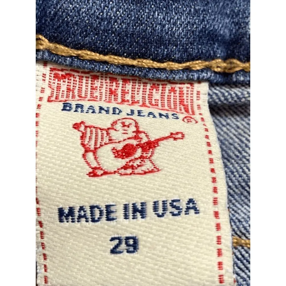 True Religion Women’s Billie Mid Rise Straight Leg Jeans Medium Wash Blue Sz 29 - Image 5