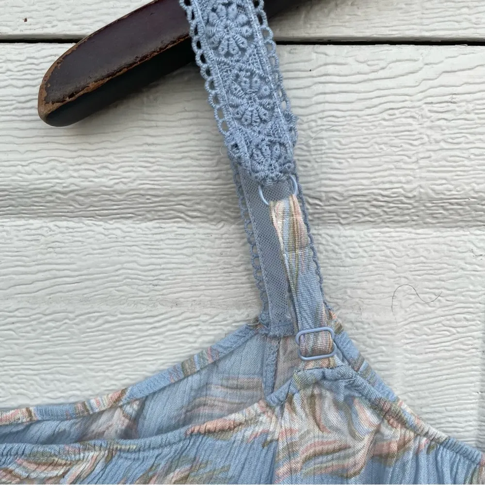 Torrid Womens Shirt Blue Plus Feather Cold Shoulder Flutter Sleeve Plus 1X - Image 9