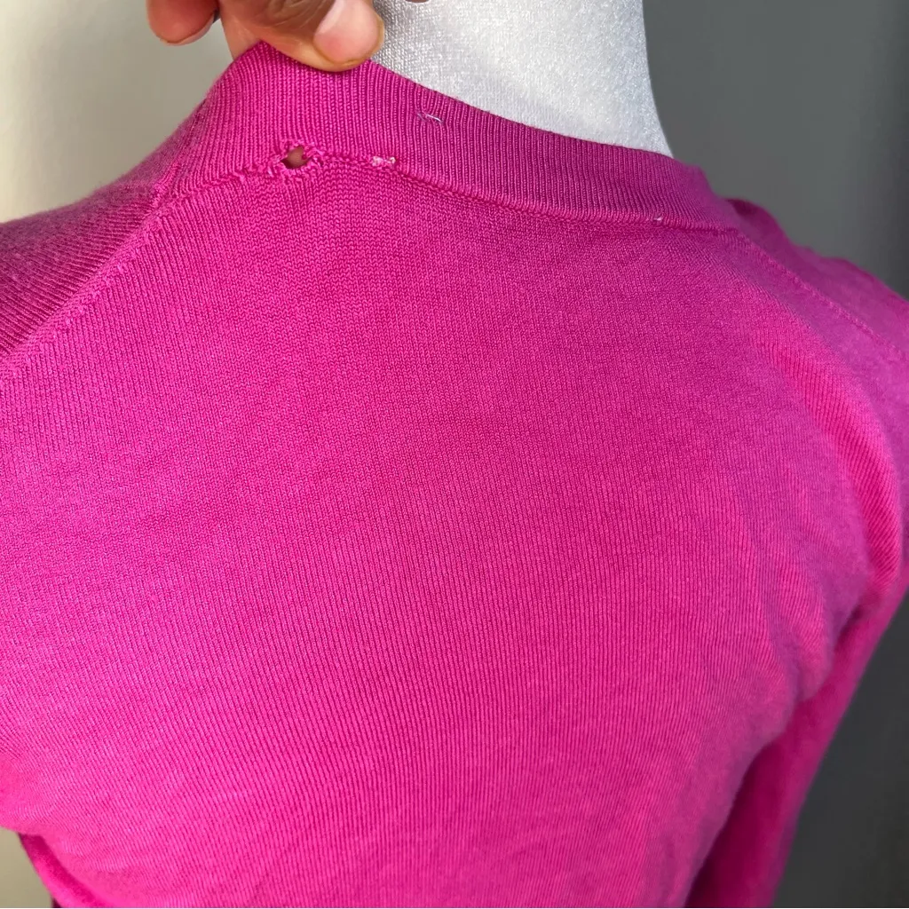 Zara Fuchsia Long Sleeve Blouse size Small preppy casual winter sweater - Image 7