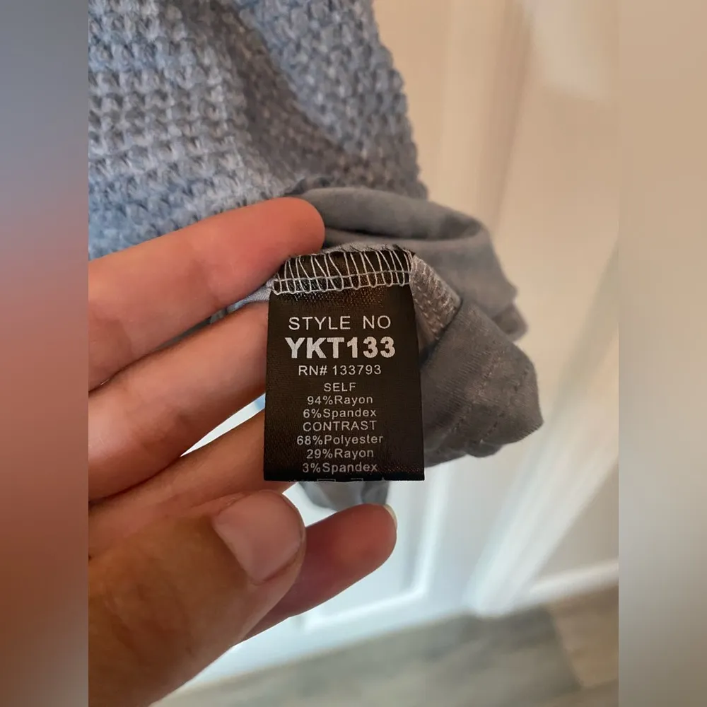 POL Blue Babydoll Tiered Crop Top - Image 4