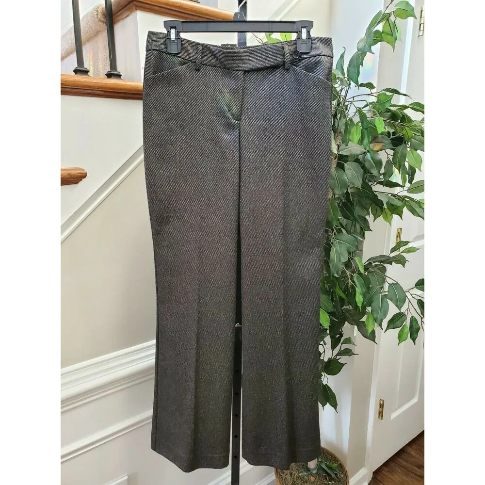 Express Women's Brown Striped Polyester Mid Rise Straight Leg Dress Pant Size 6 - Image 12