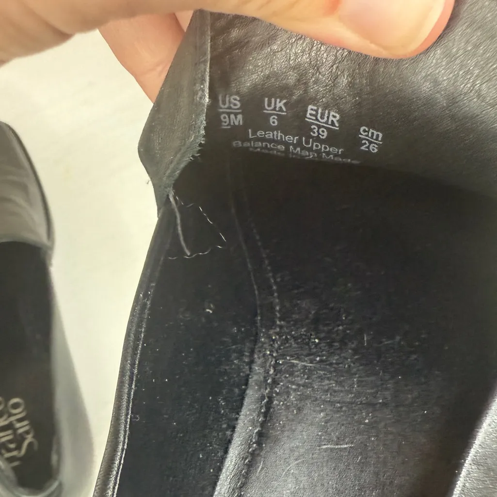 Franco Sarto Bocca Loafer Black Leather - Size 9M Career Preppy Office Academia - Image 8