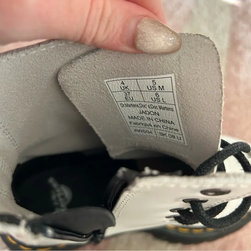 Dr. Martens White Jadon Smooth Leather Platform Boots - Image 14